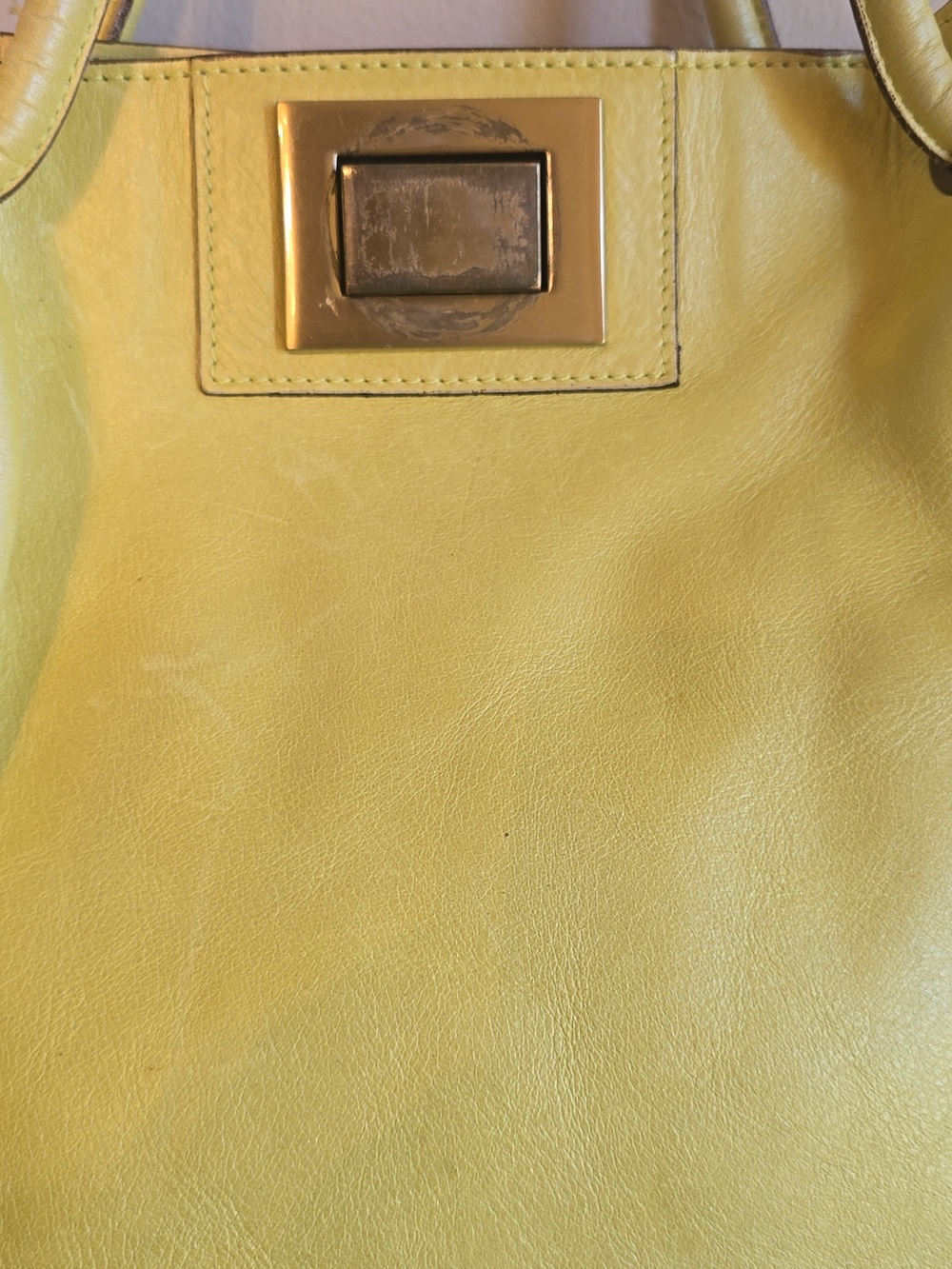 Paolo Masi Yellow Leather Tote Bag - Picture 3 of 17